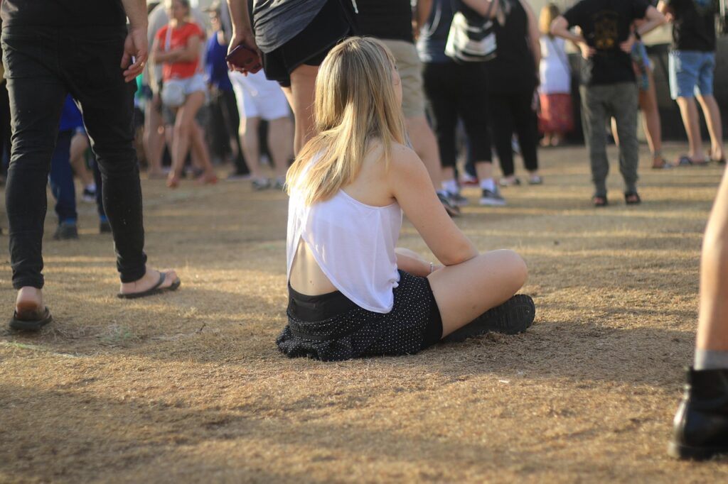 Girl, Sitting, Alone