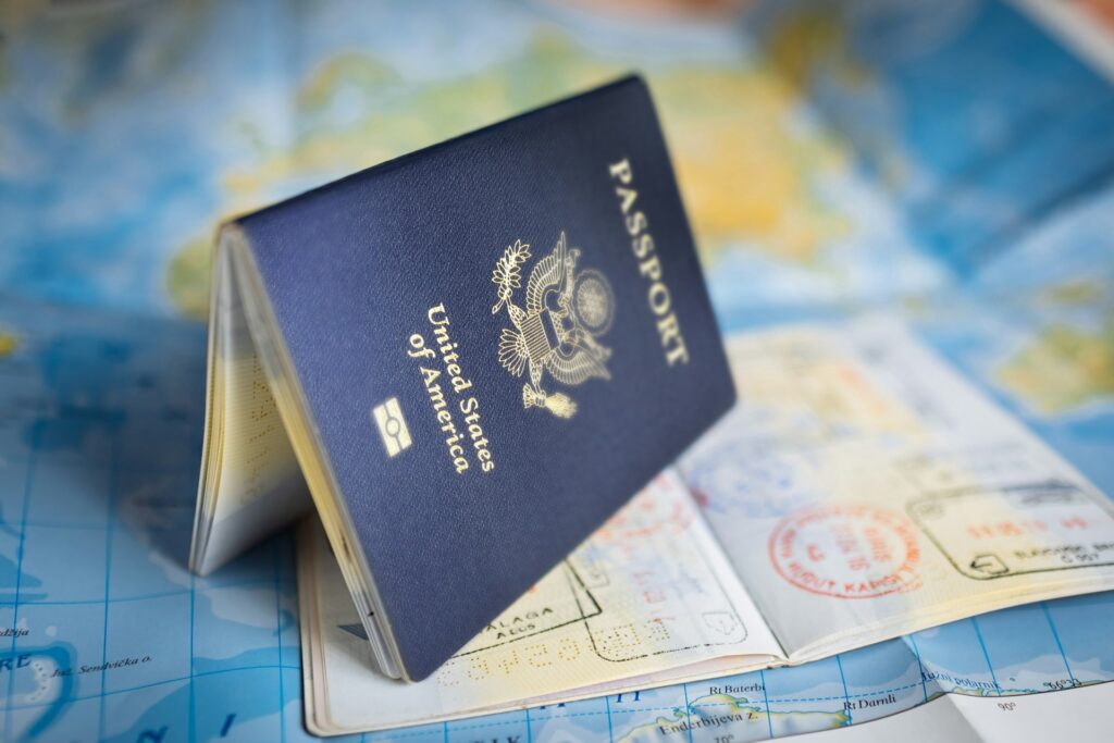 blue passport of U.S.A.
