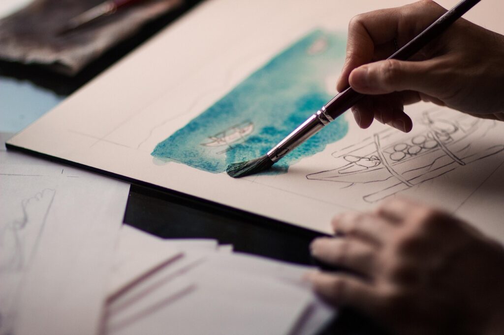 Hands, Paint, Brush