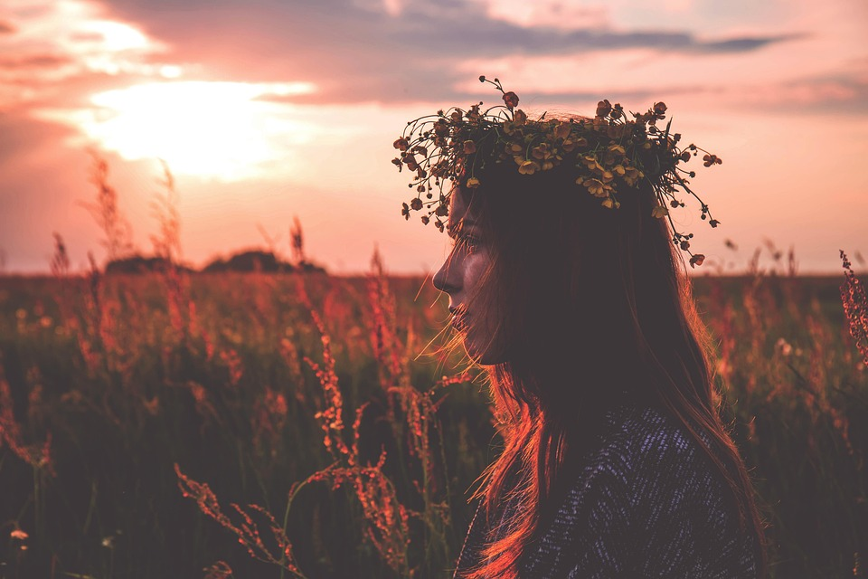woman in field