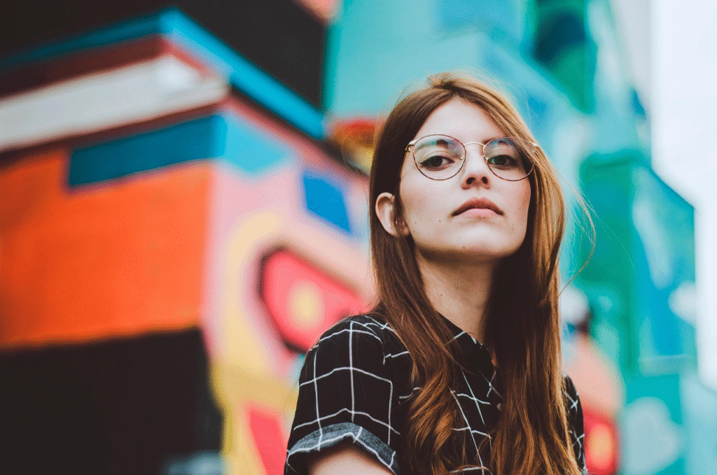 girl with glasses