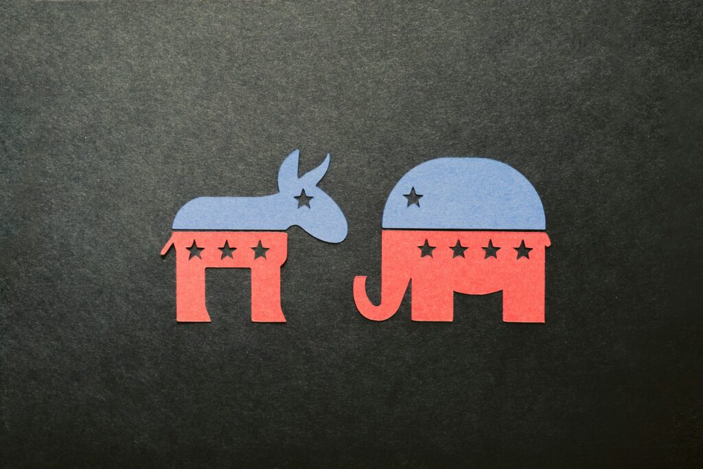 a picture of an elephant and a donkey
