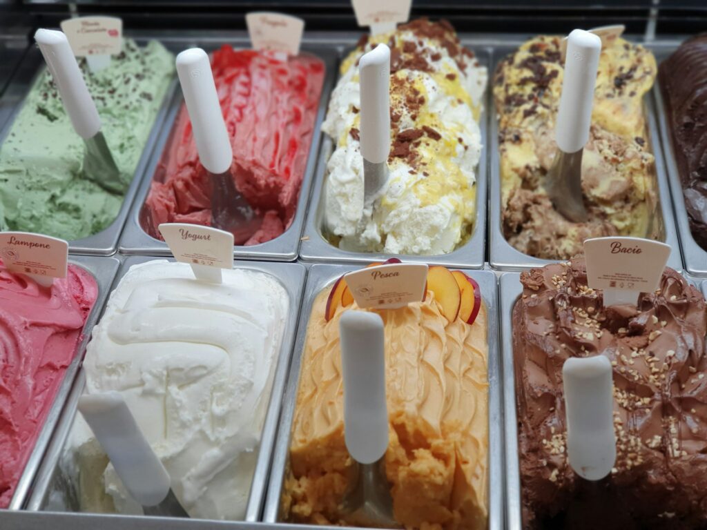 variety of ice creams

