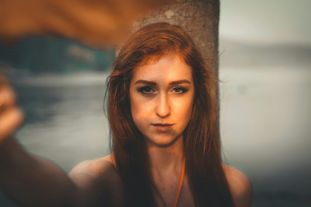 woman in black tank top
