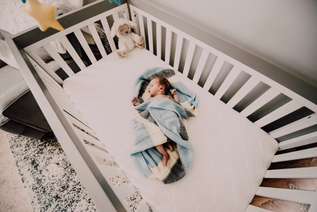 Baby In Blue Blanket
