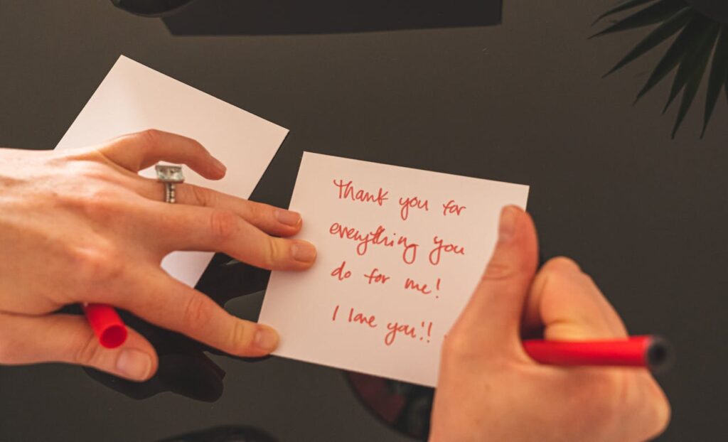 White Paper With Red Text
