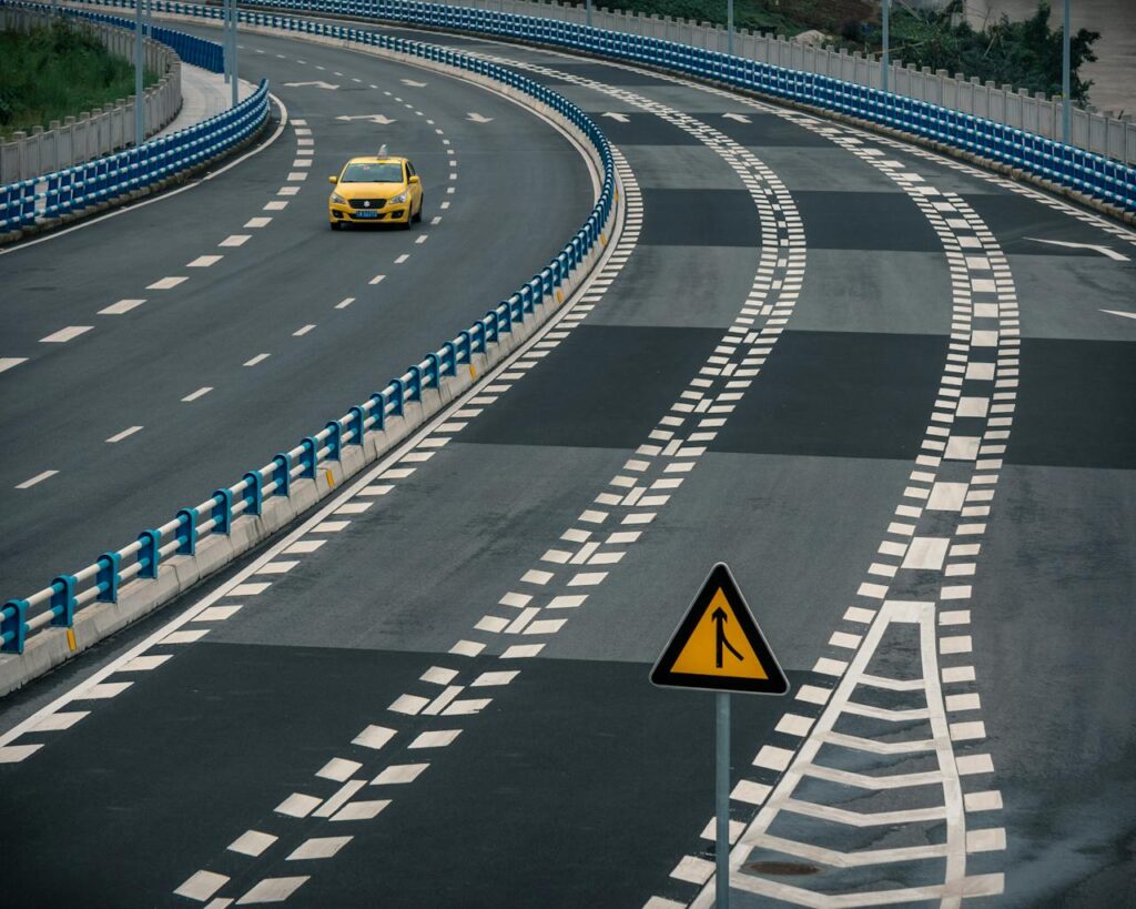 Taxi on Highway