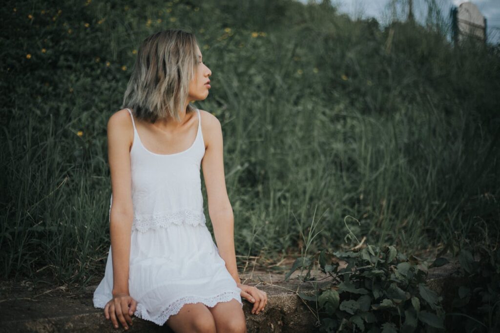 Woman in White Dress 
