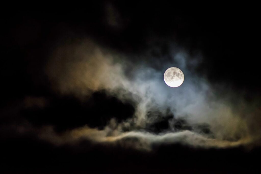 Clouds Under Full Moon
