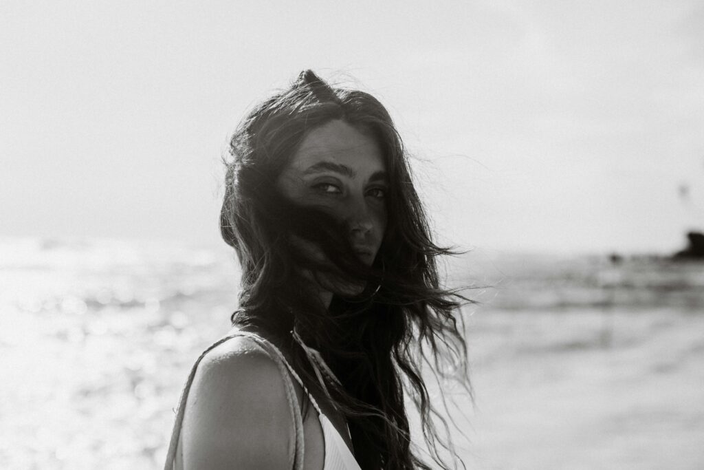 Grayscale Portrait of a Woman