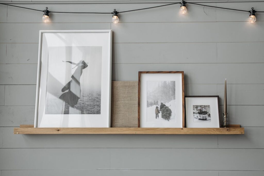 Wooden Frames on a Shelf
