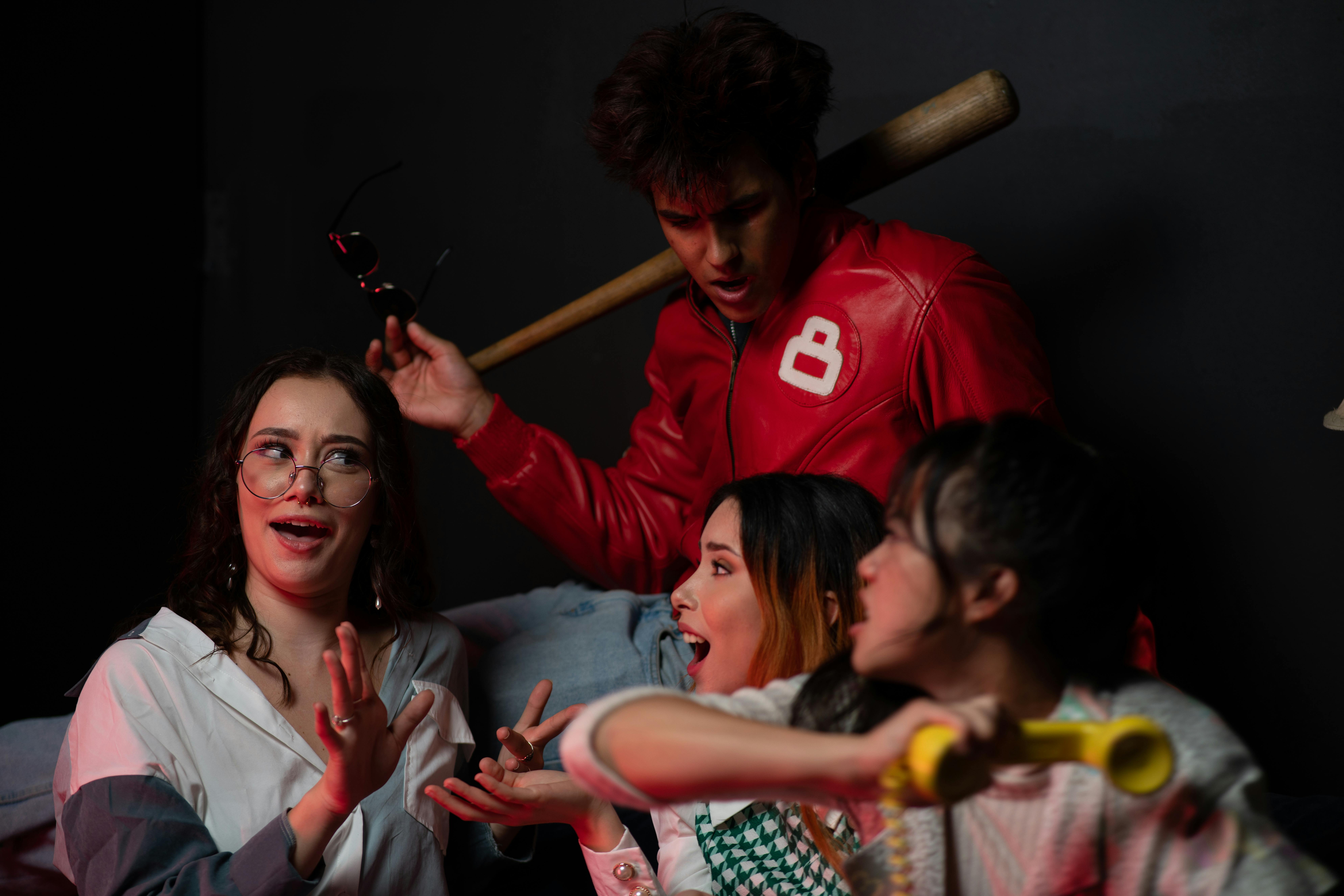 A Group of Friends in a Conceptual Photo