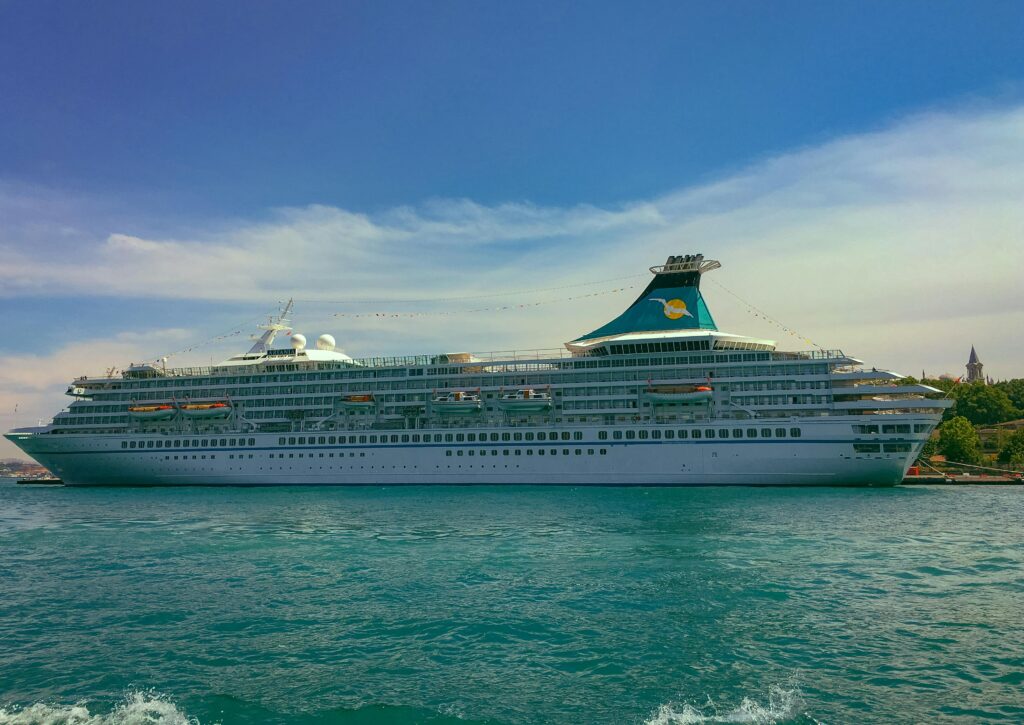a cruise ship with a notable history and design. 