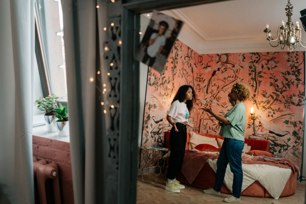 Mother and Daughter Arguing in the Bedroom