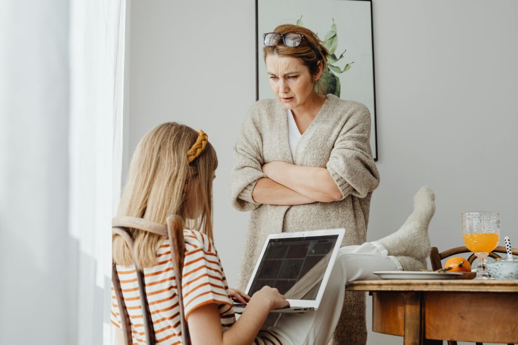 mom nagging her daughter