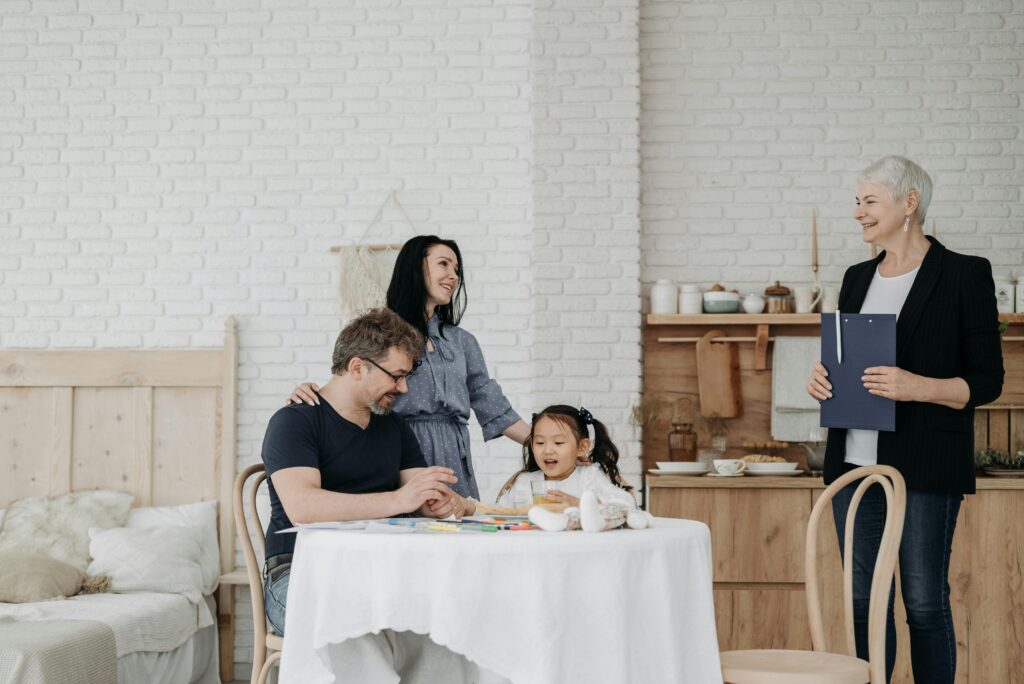 family with a social work service