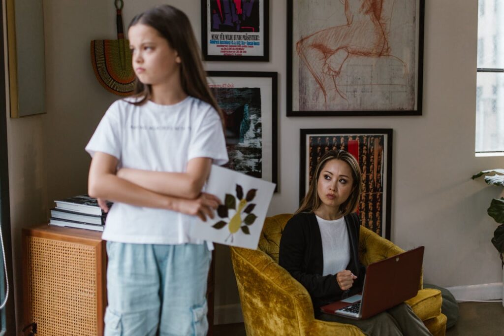 A Mother and Daughter Mad at Each Other
