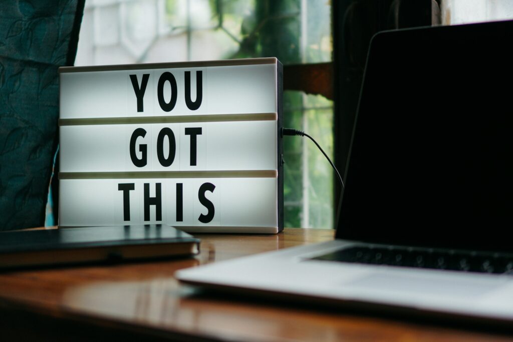 you got this signage on desk
