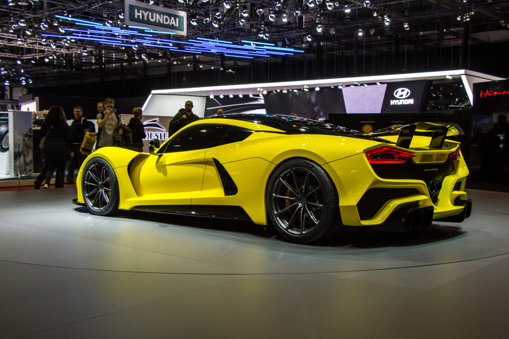 Geneva, Switzerland - March 12th 2018: Hennessey Venom GT at Geneva International Motor Show (GIMS) 2018.
