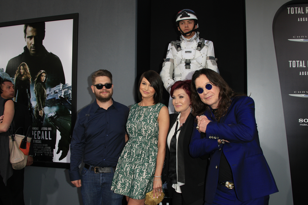 LOS ANGELES - AUG 1: Jack Osbourne, Lisa Stelly, Sharon Osbourne, Ozzy Osbourne at the Los Angeles Premiere of 'Total Recall' at Grauman's Chinese Theater on August 1, 2012 in Los Angeles, California
