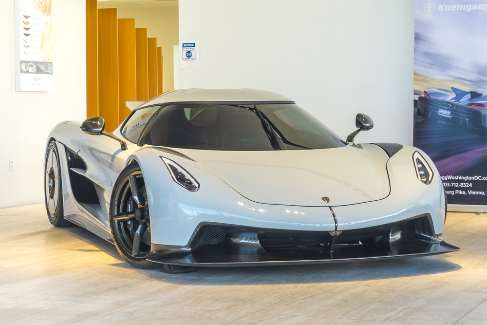 Washington, DC, USA - April 24, 2021: An incredibly rare Koenigsegg Jesko Absolut is on display just outside Washington, DC.
