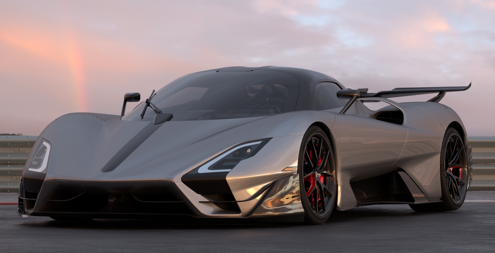 Szczecin,Poland January 2024:SSC Tuatara: The fastest car in the world.3D illustration.
