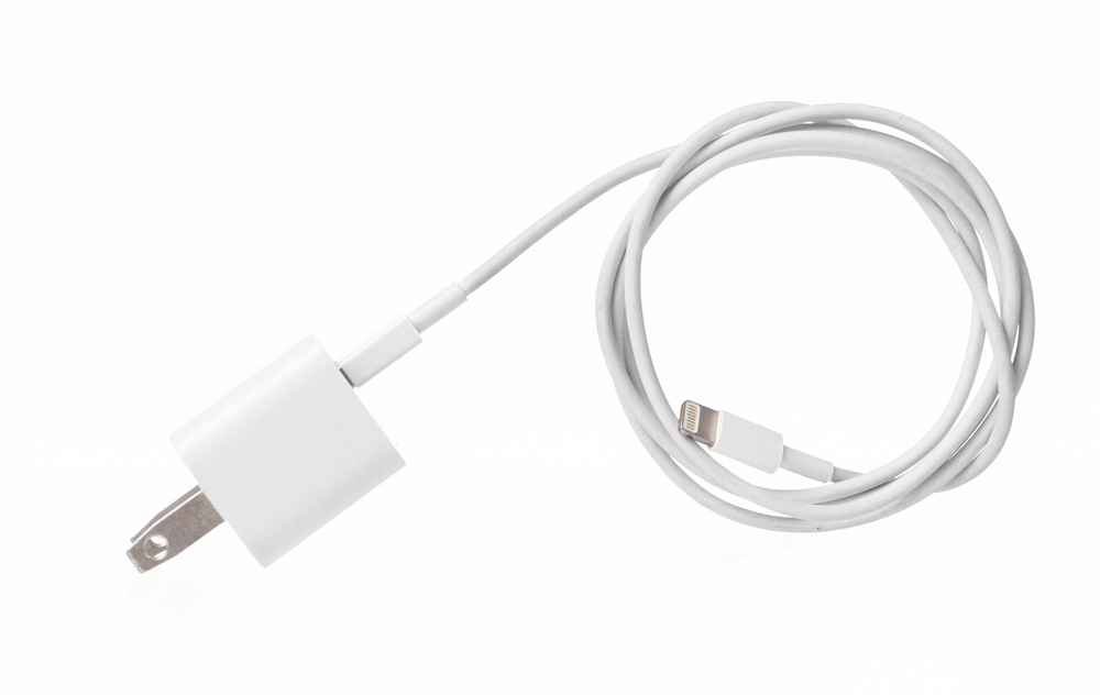 Adapter Charger with usb cable on white
