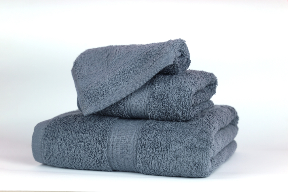 3 stack Folded towel set design fancy isolated with white background
