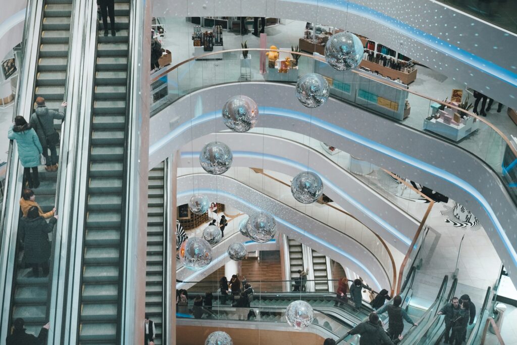 aerial photography of mall interior
