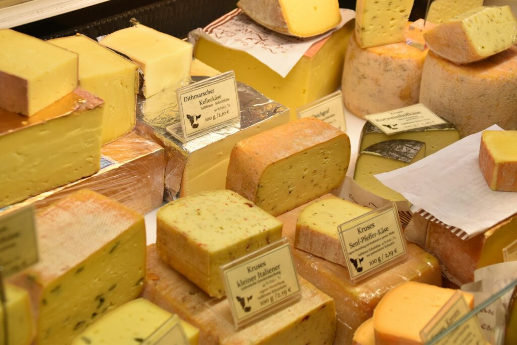 assorted pile of cheese
