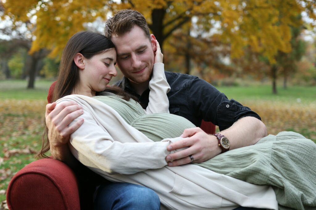 a man and woman hugging
