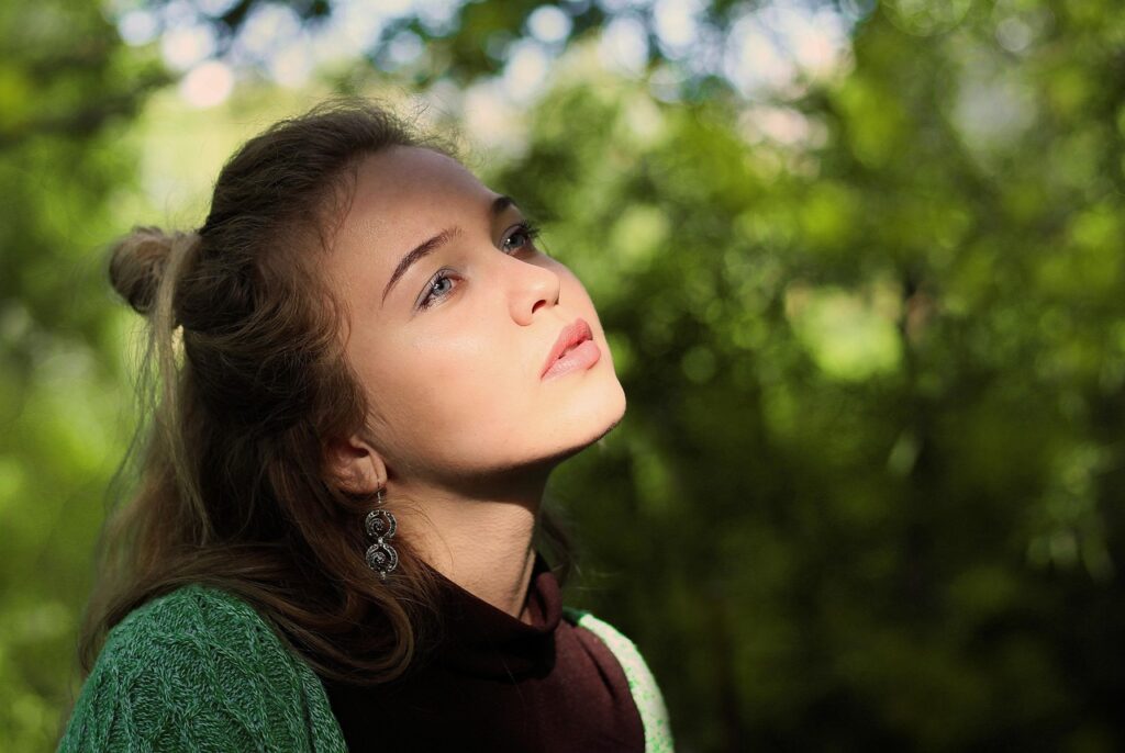 Young woman, Portrait, Person