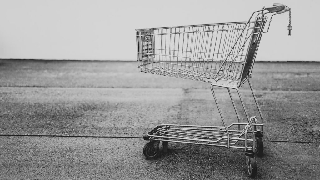 grey shopping cart
