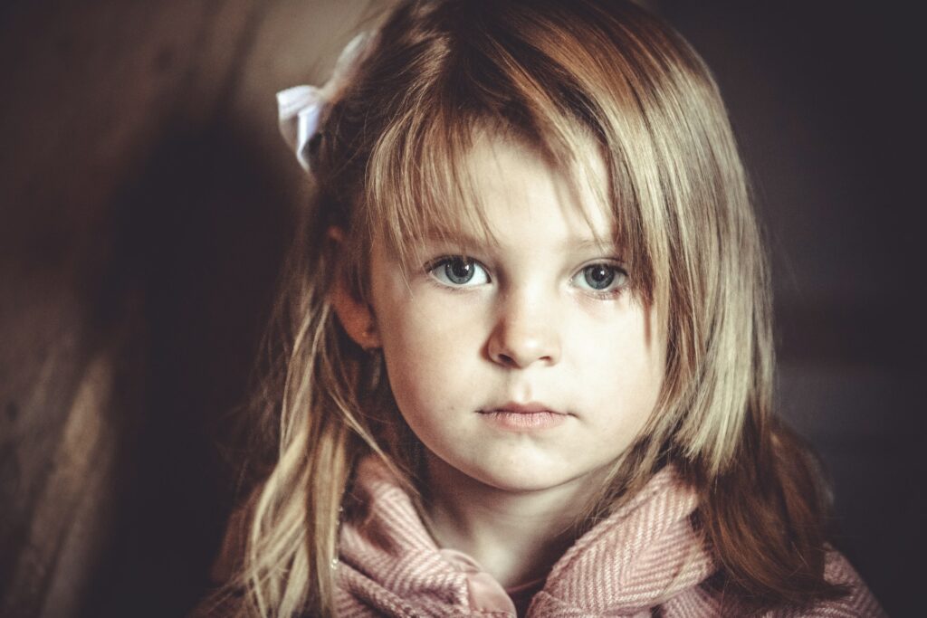 a girl with long hair