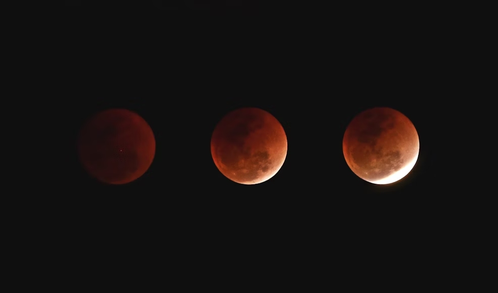 image showing the phases of a lunar eclipse