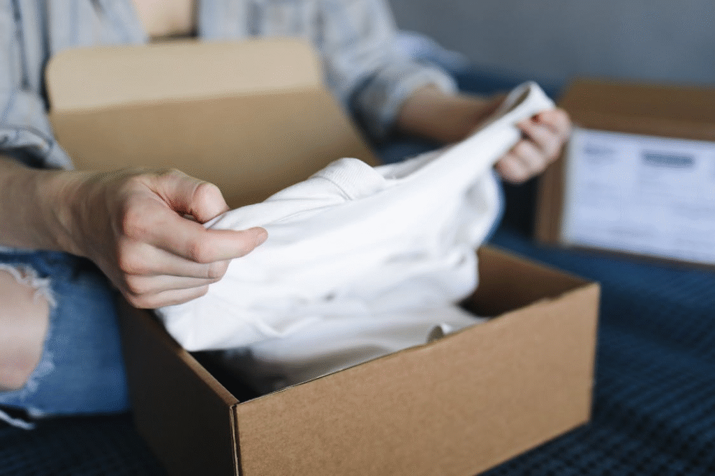 A Person Opening a Package
