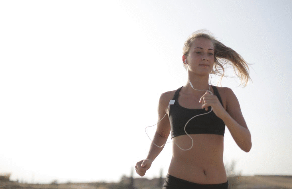 Woman Wearing Black Sports Bra
