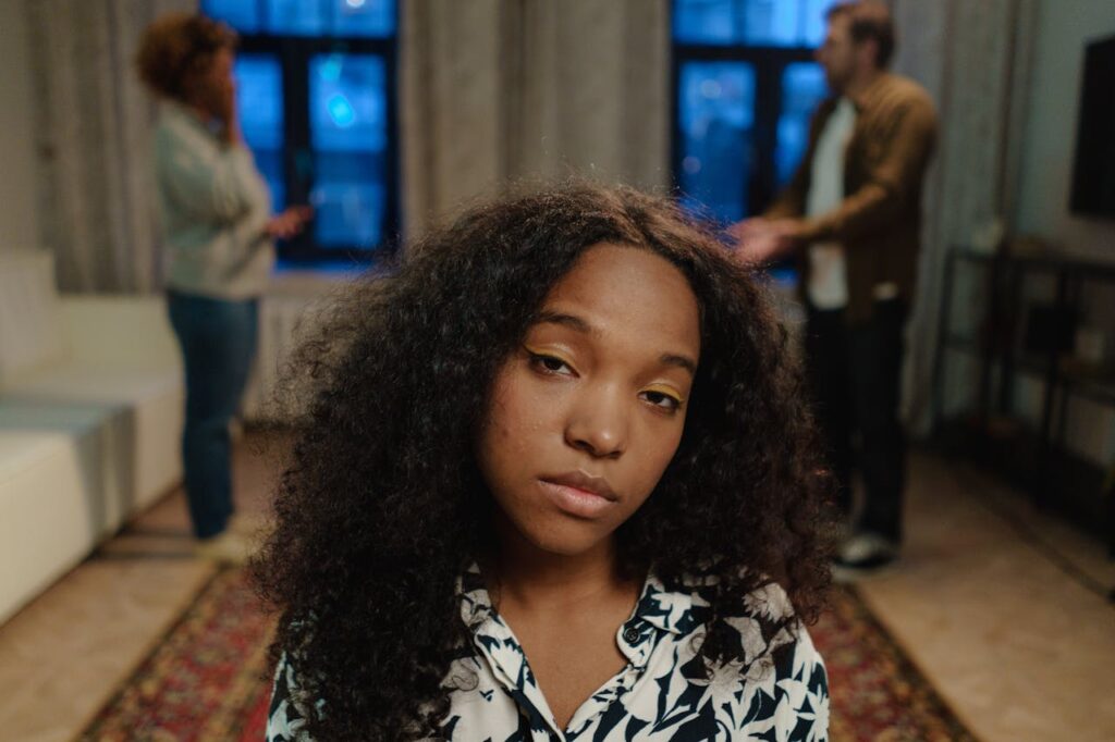 Portrait of a Woman with Curly Hair