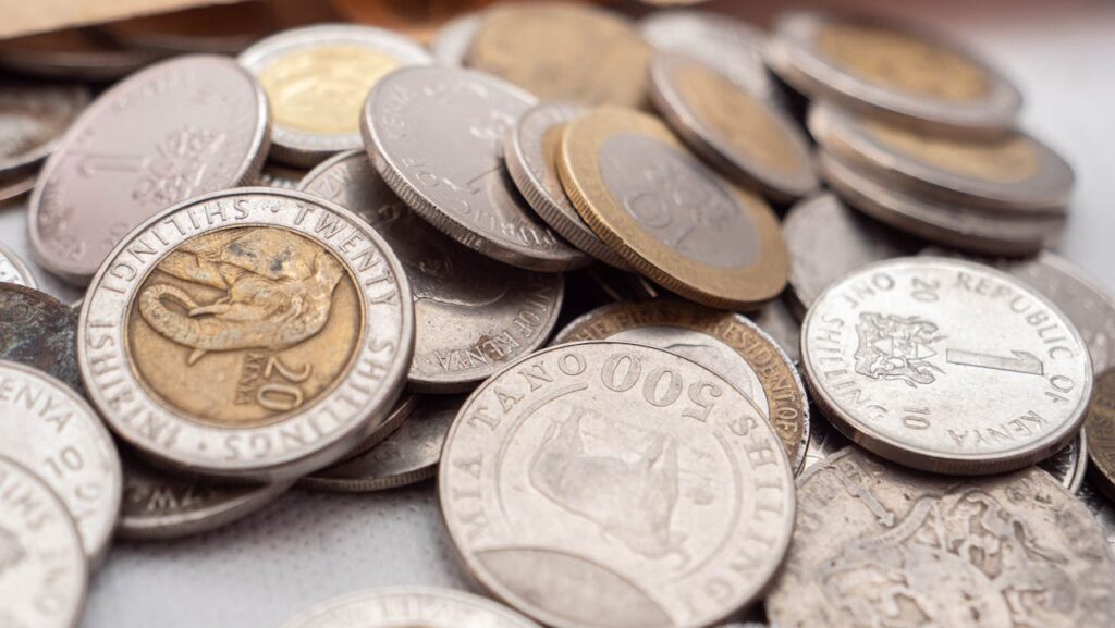 Close-up of a Heap of Coins