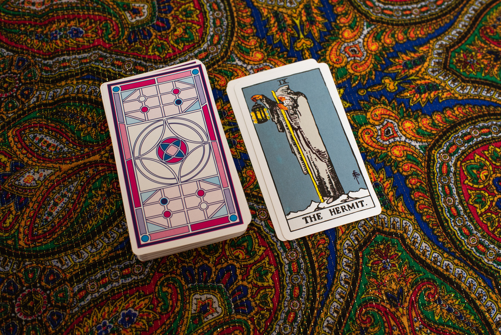 Tarot cards. Magic. Divination. The hermit