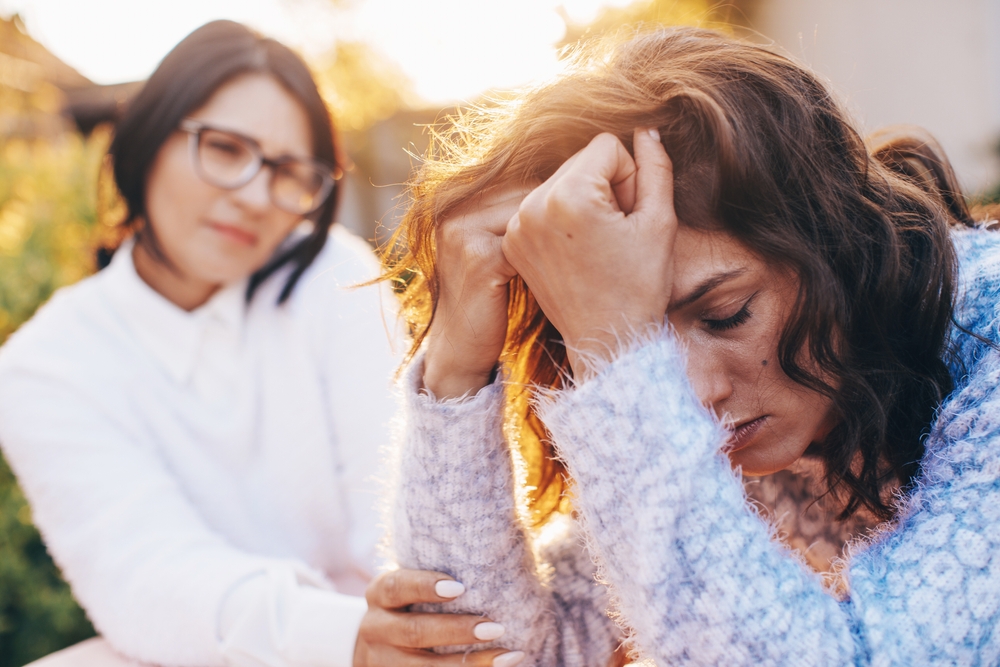 Angry female show emotion. Depression people. Stress family photo.