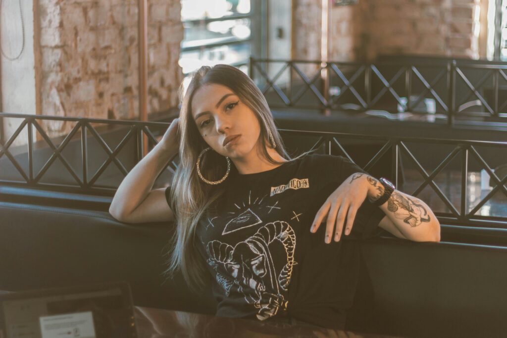 Woman In Black Shirt