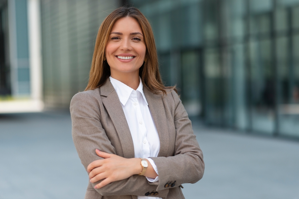 Portrait of a successful business woman in suit