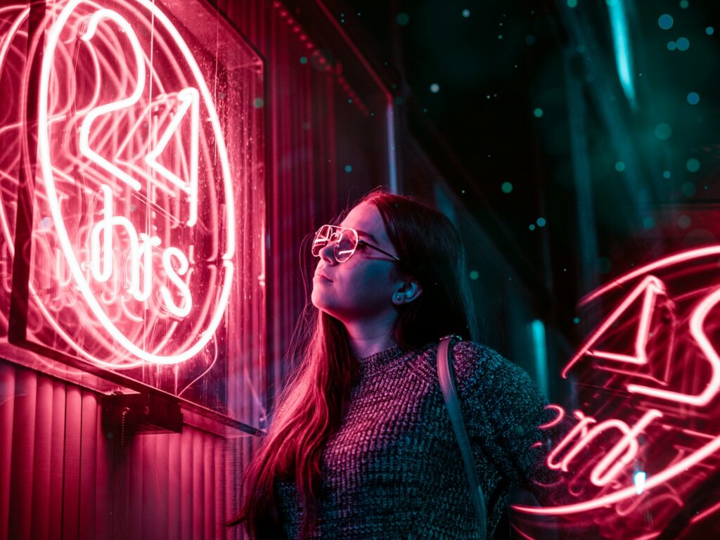 red neon light
