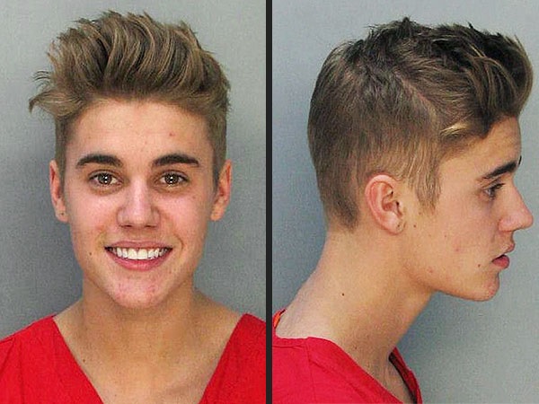 Mugshot of Justin Bieber taken by Miami Beach Police in January, 2014