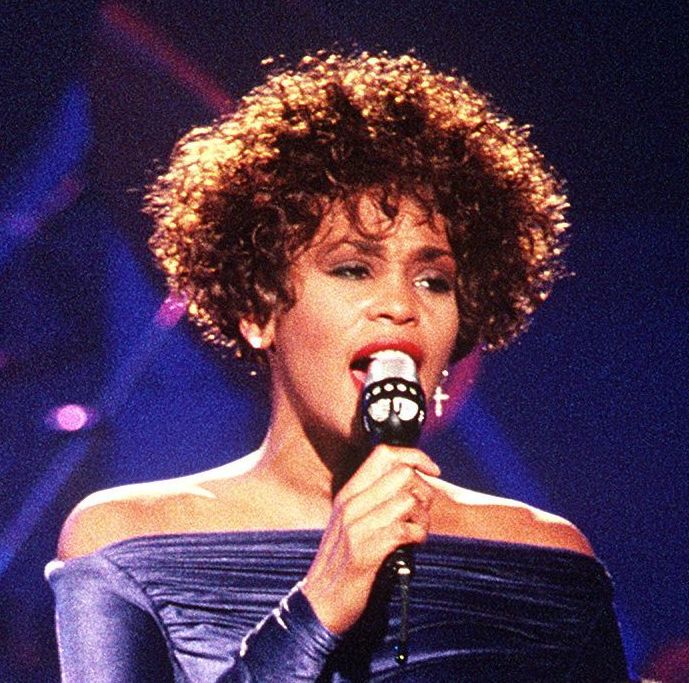 Whitney Houston performing "Greatest Love of All" during the HBO-televised concert "Welcome Home Heroes with Whitney Houston" honoring the troops, who took part in Operation Desert Storm, their families, and military and government dignitaries.