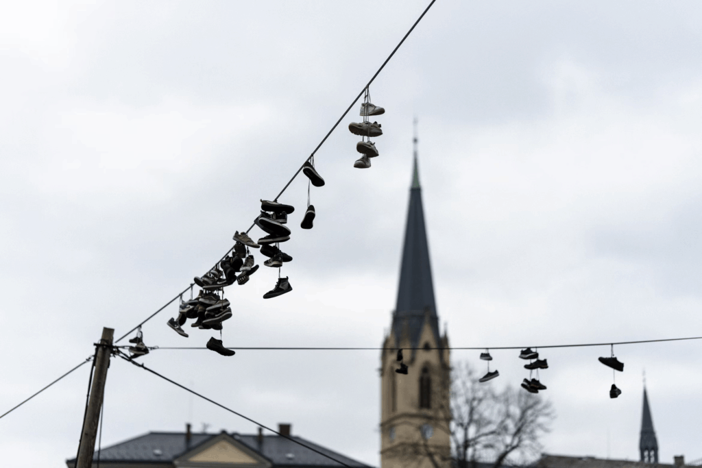 shoes on power lines
