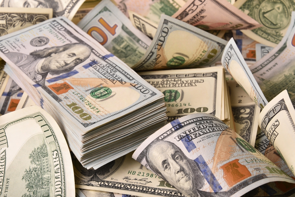 piles of US money