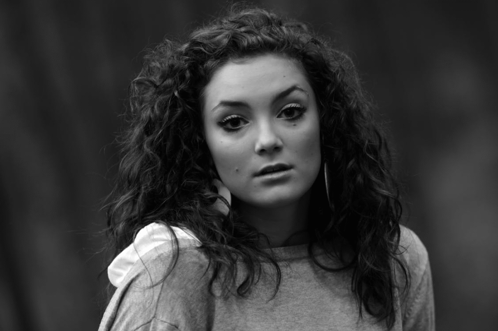 black and white portrait of woman