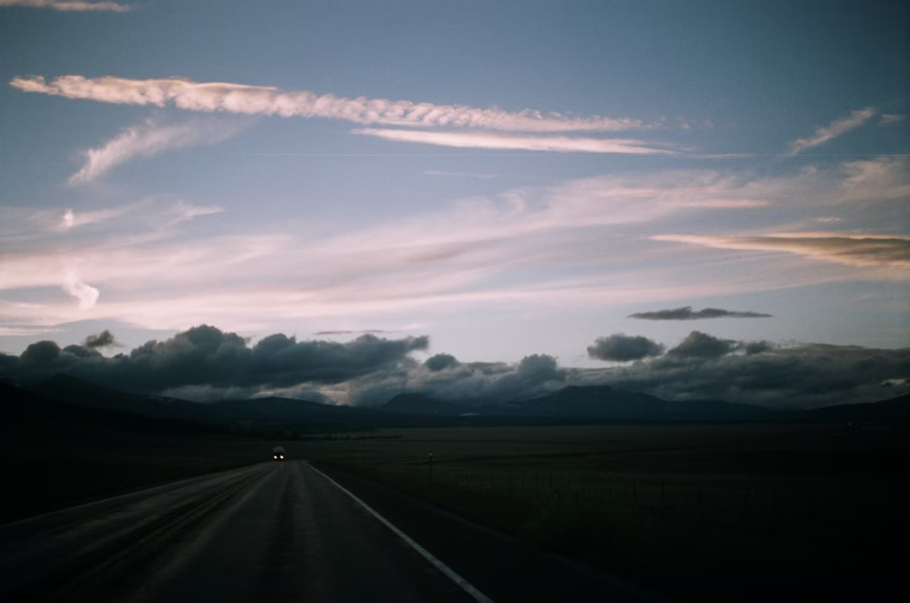 landscape-of-a-highway-from-a-car
